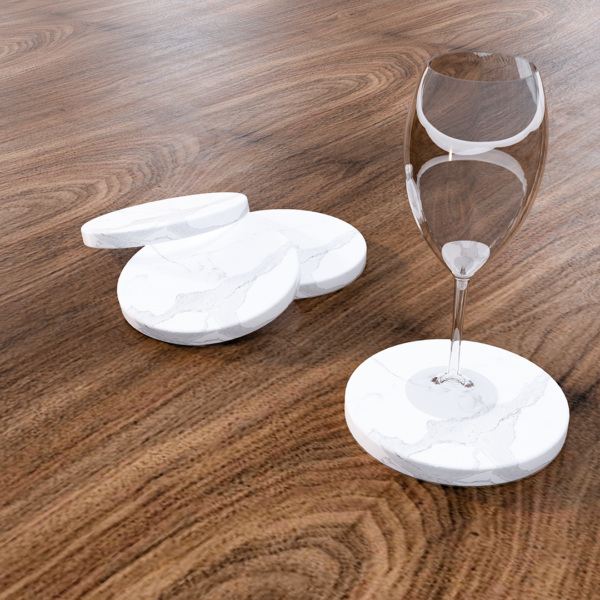 Pack de 4 Posavasos Veneciano – Mármol Blanco